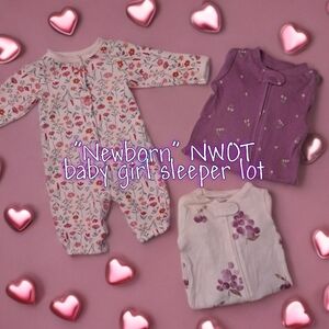 "Newborn" NWOT baby girl sleeper lot 👶🎀
